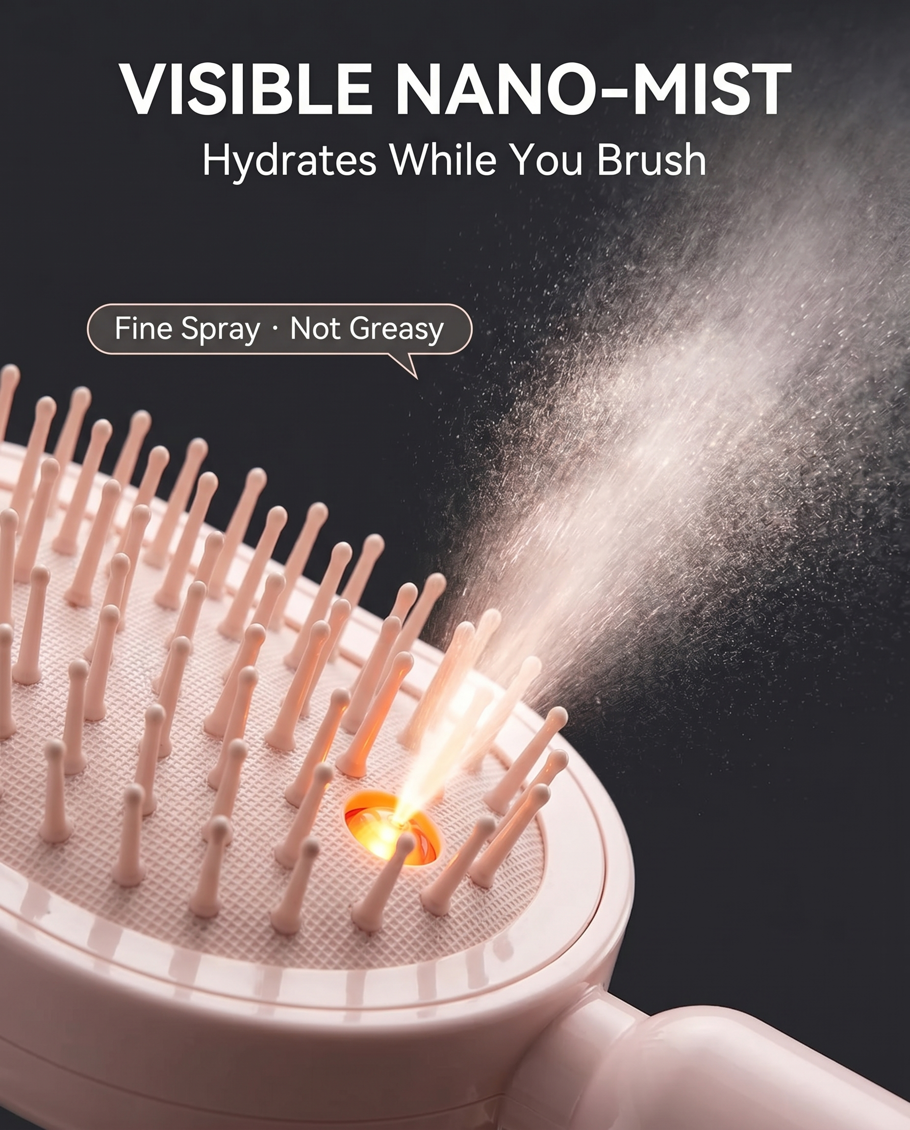 Visible nano-mist macro — hydrates while you brush
