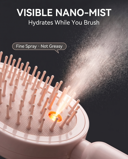 Visible nano-mist macro — hydrates while you brush