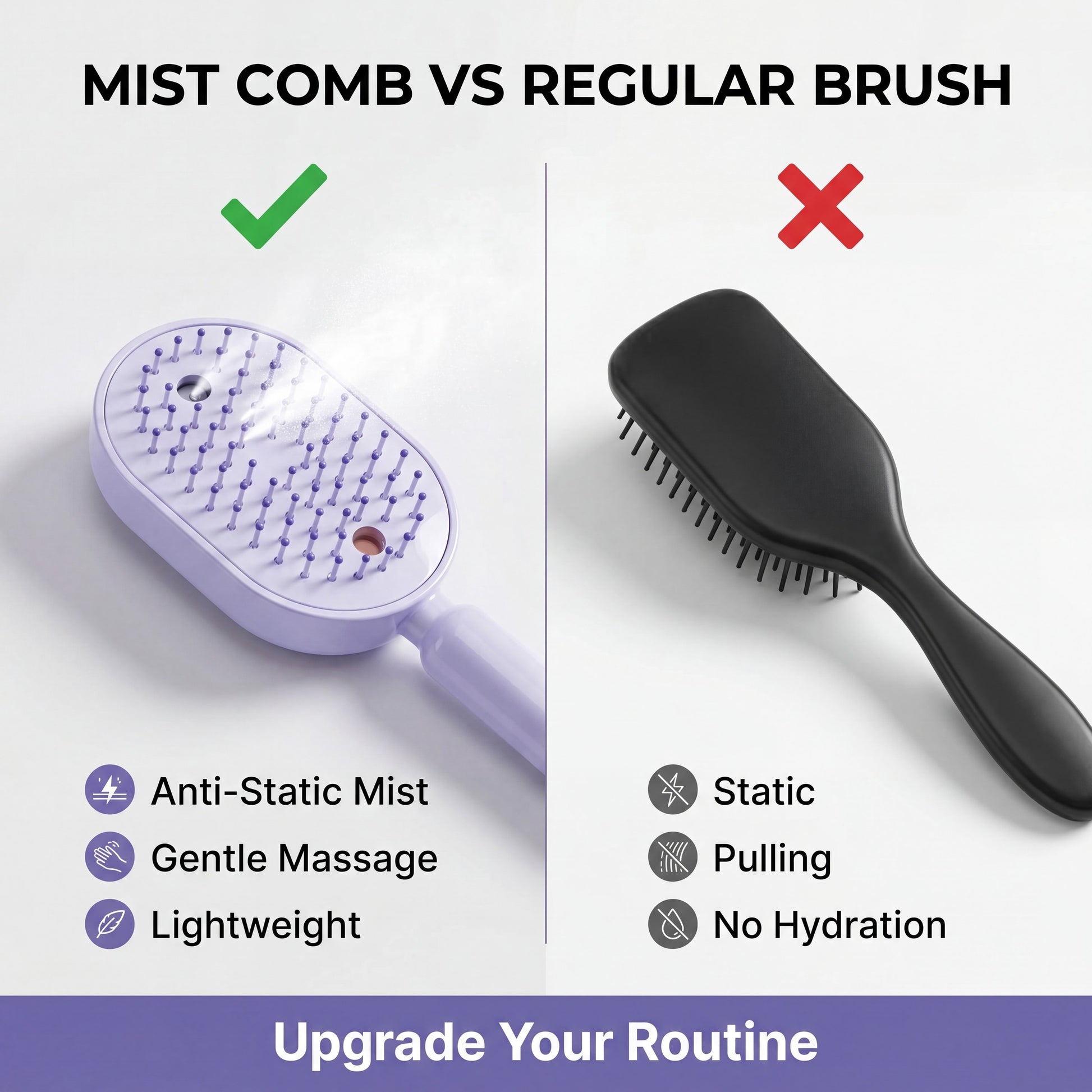 Mist comb vs regular brush — upgrade your routine