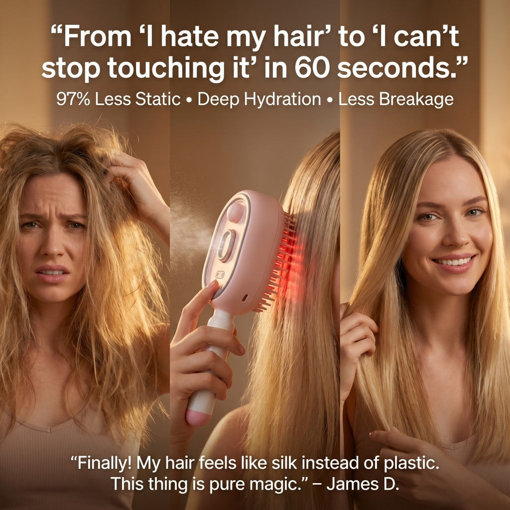 From frizz frustration to silky smooth in 60 seconds — 97% less static, deep hydration, less breakage