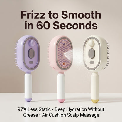 Frizz to smooth in 60 seconds — purple, pink, and white mix and match colors, 97% less static